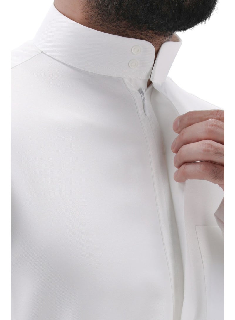 الأصيل ثوب الأصيل رسمي رجالي - سحاب أمامي – ياقة حلق – أكمام سادة - Image 3